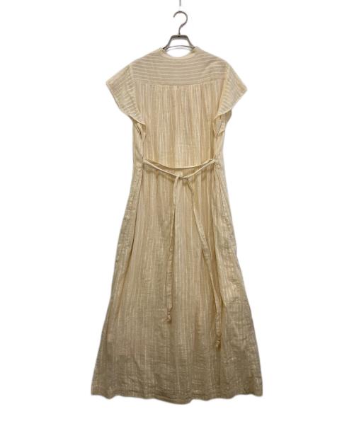 ne quittez pas（ヌキテパ）ne quittez pas (ヌキテパ) Cotton LurexStripe FrillSleeveDress アイボリー サイズ:不明(実寸をご参考下さい)の古着・服飾アイテム