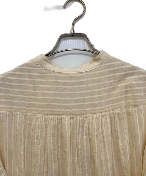 ne quittez pas（ヌキテパ）ne quittez pas (ヌキテパ) Cotton LurexStripe FrillSleeveDress アイボリー サイズ:不明(実寸をご参考下さい)の古着・服飾アイテム