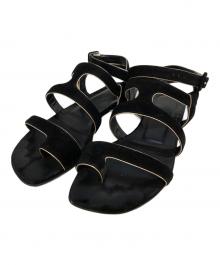 HERMES（エルメス）の古着「スエードストラップサンダル」｜ブラック