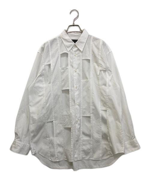 COMME des GARCONS HOMME PLUS（コムデギャルソンオムプリュス）COMME des GARCONS HOMME PLUS (コムデギャルソンオムプリュス) 26SS 幾何学模様カットアウト オーバーサイズシャツ　PQ-B015 ホワイト サイズ:Sの古着・服飾アイテム