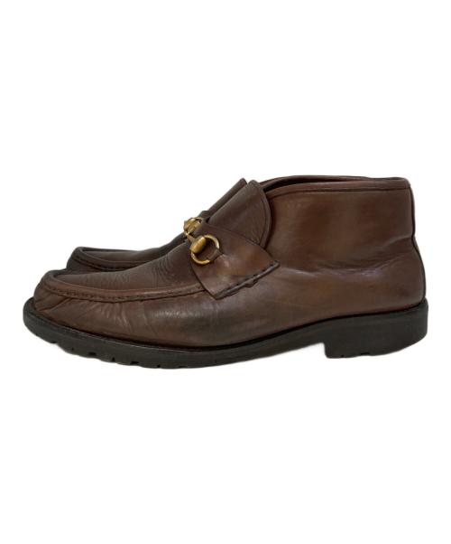 GUCCI（グッチ）GUCCI (グッチ) ホースビットチャッカーブーツ　0067　 ブラウン サイズ:11の古着・服飾アイテム