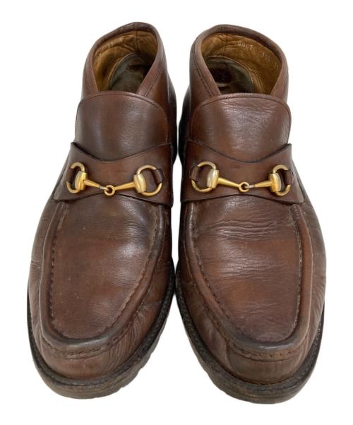 GUCCI（グッチ）GUCCI (グッチ) ホースビットチャッカーブーツ　0067　 ブラウン サイズ:11の古着・服飾アイテム