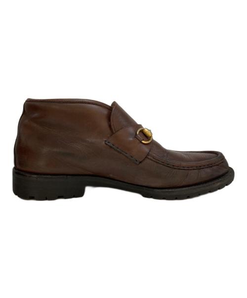 GUCCI（グッチ）GUCCI (グッチ) ホースビットチャッカーブーツ　0067　 ブラウン サイズ:11の古着・服飾アイテム