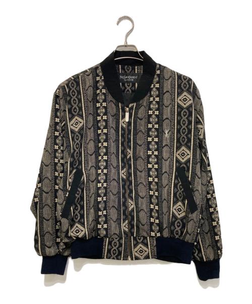 Yves Saint Laurent（イヴサンローラン）Yves Saint Laurent (イヴサンローラン) 総柄古着ブルゾン ブラック サイズ:-(実寸参照)の古着・服飾アイテム