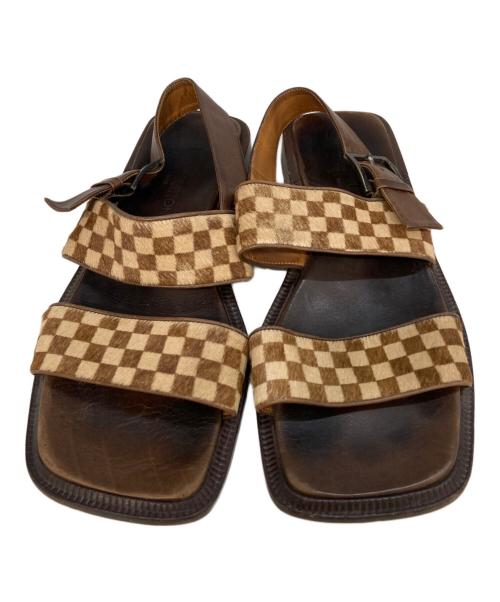 LOUIS VUITTON（ルイ ヴィトン）LOUIS VUITTON (ルイ ヴィトン) ダミエハラコサンダル ブラウン サイズ:81/2の古着・服飾アイテム