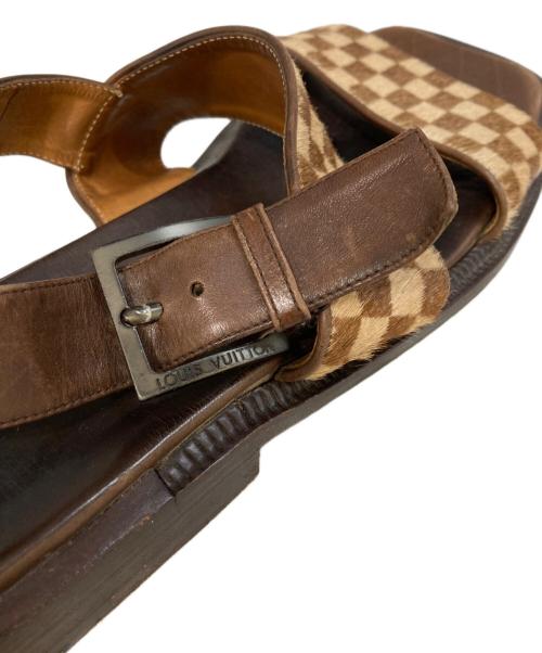LOUIS VUITTON（ルイ ヴィトン）LOUIS VUITTON (ルイ ヴィトン) ダミエハラコサンダル ブラウン サイズ:81/2の古着・服飾アイテム