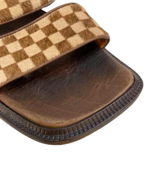 LOUIS VUITTON（ルイ ヴィトン）LOUIS VUITTON (ルイ ヴィトン) ダミエハラコサンダル ブラウン サイズ:81/2の古着・服飾アイテム