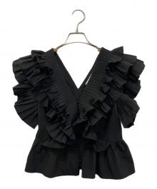 AMOMMA（アモマ）の古着「RAFFLE FRILL TOPS」｜ブラック
