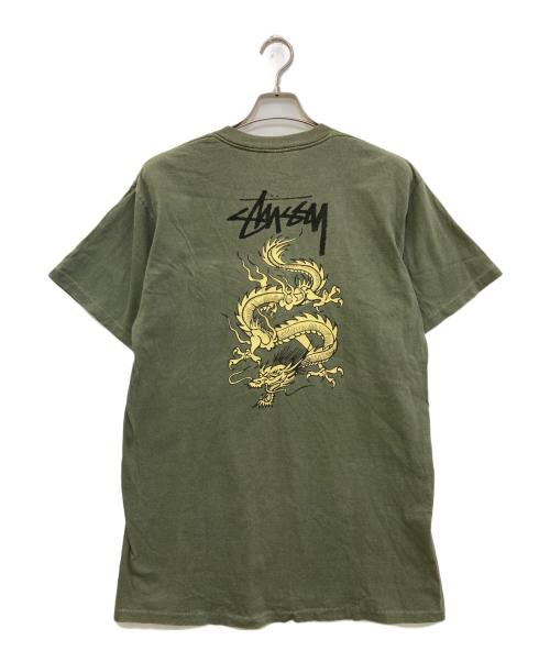 stussy（ステューシー）stussy (ステューシー) 80`s ドラゴンプリントTシャツ グリーン サイズ:Mの古着・服飾アイテム