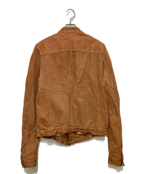 SANTACROCE（サンタクローチェ）SANTACROCE (サンタクローチェ) パンチングレザージャケット ブラウン サイズ:Sの古着・服飾アイテム