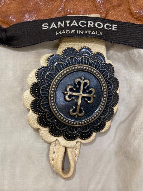 SANTACROCE（サンタクローチェ）SANTACROCE (サンタクローチェ) パンチングレザージャケット ブラウン サイズ:Sの古着・服飾アイテム