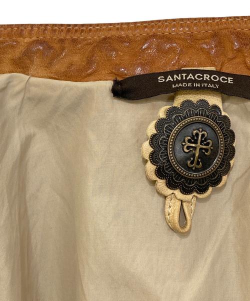 SANTACROCE（サンタクローチェ）SANTACROCE (サンタクローチェ) パンチングレザージャケット ブラウン サイズ:Sの古着・服飾アイテム