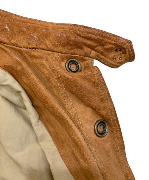 SANTACROCE（サンタクローチェ）SANTACROCE (サンタクローチェ) パンチングレザージャケット ブラウン サイズ:Sの古着・服飾アイテム