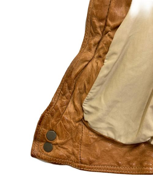 SANTACROCE（サンタクローチェ）SANTACROCE (サンタクローチェ) パンチングレザージャケット ブラウン サイズ:Sの古着・服飾アイテム