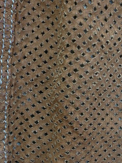 SANTACROCE（サンタクローチェ）SANTACROCE (サンタクローチェ) パンチングレザージャケット ブラウン サイズ:Sの古着・服飾アイテム
