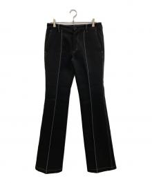 VEIN（ヴェイン）の古着「PE TRIPLE CLOTH FLARE TROUSERS」｜ブラック