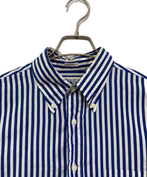 INDIVIDUALIZED SHIRTS（インディビジュアライズドシャツ）INDIVIDUALIZED SHIRTS (インディビジュアライズドシャツ) ストライプBDシャツ ブルー サイズ:15 1/2-33の古着・服飾アイテム