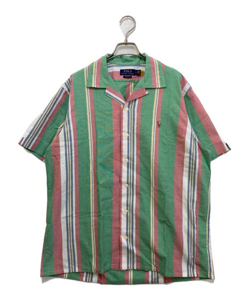 POLO RALPH LAUREN（ポロ・ラルフローレン）POLO RALPH LAUREN (ポロ・ラルフローレン) オープンカラーストライプシャツ グリーン サイズ:L 未使用品の古着・服飾アイテム