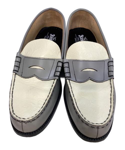 kenford（ケンフォード）kenford (ケンフォード) コインローファー グレー×ホワイト サイズ:26 1/2の古着・服飾アイテム