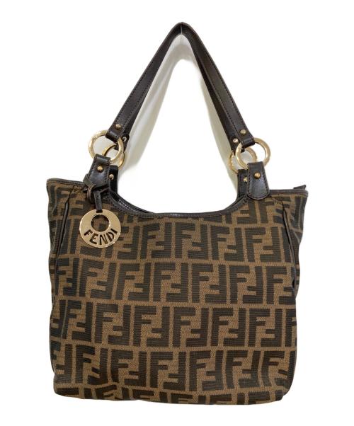 FENDI（フェンディ）FENDI (フェンディ) ズッカ柄 トートバッグ　8BH156 ブラウンの古着・服飾アイテム