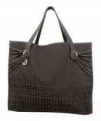 FENDIフェンディ）の古着「ズッキーノ柄 トートバッグ　8BH153」｜ブラック