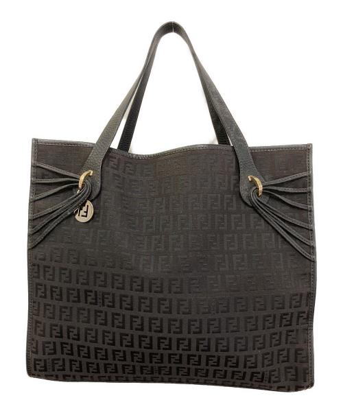 FENDI（フェンディ）FENDI (フェンディ) ズッキーノ柄 トートバッグ　8BH153 ブラックの古着・服飾アイテム