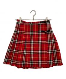 BURBERRY BLUE LABEL（バーバリー ブルー レーベル）の古着「ノバチェックラップスカート」｜レッド