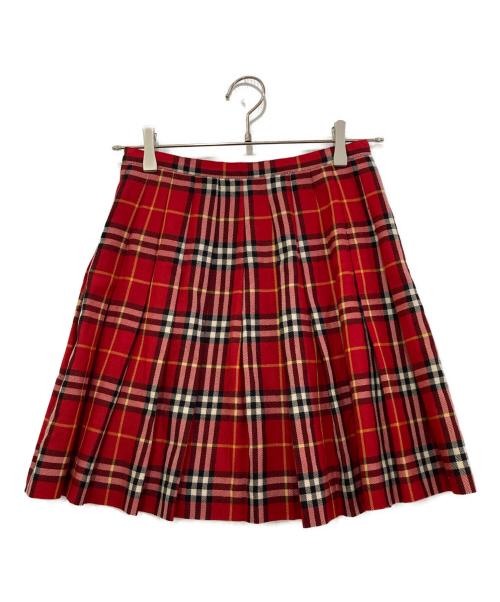 BURBERRY BLUE LABEL（バーバリー ブルー レーベル）BURBERRY BLUE LABEL (バーバリー ブルー レーベル) ノバチェックラップスカート レッド サイズ:38の古着・服飾アイテム