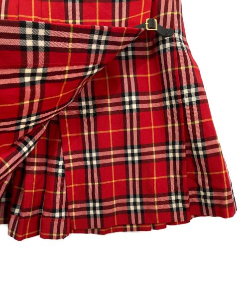 BURBERRY BLUE LABEL（バーバリー ブルー レーベル）BURBERRY BLUE LABEL (バーバリー ブルー レーベル) ノバチェックラップスカート レッド サイズ:38の古着・服飾アイテム