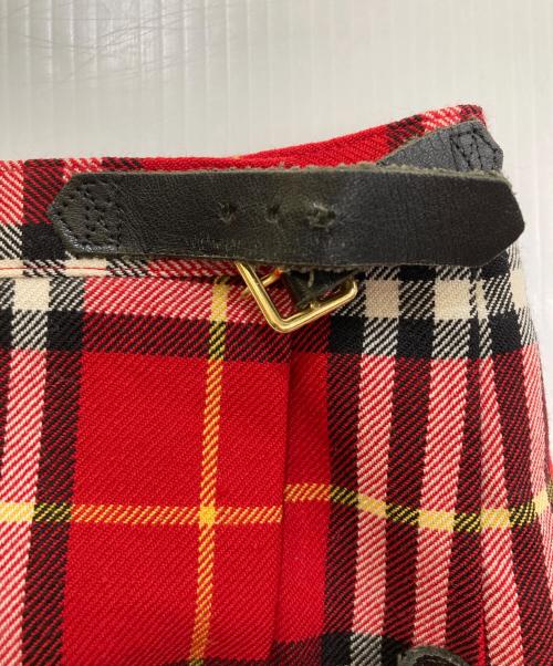 BURBERRY BLUE LABEL（バーバリー ブルー レーベル）BURBERRY BLUE LABEL (バーバリー ブルー レーベル) ノバチェックラップスカート レッド サイズ:38の古着・服飾アイテム
