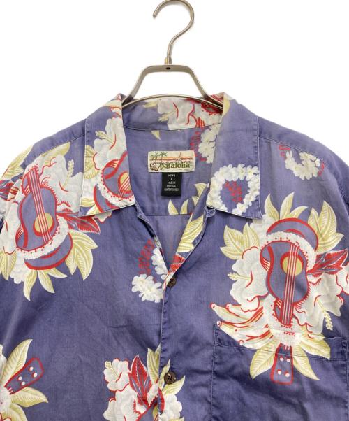 pataloha（パタロハ）pataloha (パタロハ) 00`sウクレレ柄アロハシャツ パープル サイズ:Lの古着・服飾アイテム