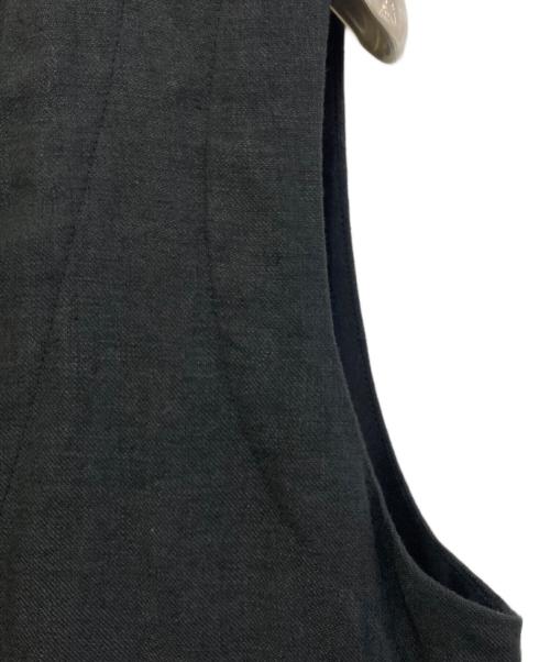 mizuiro-ind（ミズイロインド）mizuiro-ind (ミズイロインド) ノースリーブリネンシャツワンピース ブラック サイズ:不明(実寸をご参考下さい)の古着・服飾アイテム