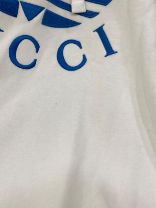 adidas（アディダス）adidas (アディダス) GUCCI (グッチ) トレフォイルエンブロイダリー/プルオーバーパーカー　702607 XJEDA ホワイト サイズ:Sの古着・服飾アイテム