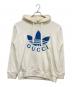 adidas（アディダス）の古着「トレフォイルエンブロイダリー/プルオーバーパーカー　702607 XJEDA」｜ホワイト
