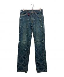 Vivienne Westwood man（ヴィヴィアン ウェストウッド マン）の古着「ダイヤモンドパターンダメージ加工デニムパンツ」｜インディゴ