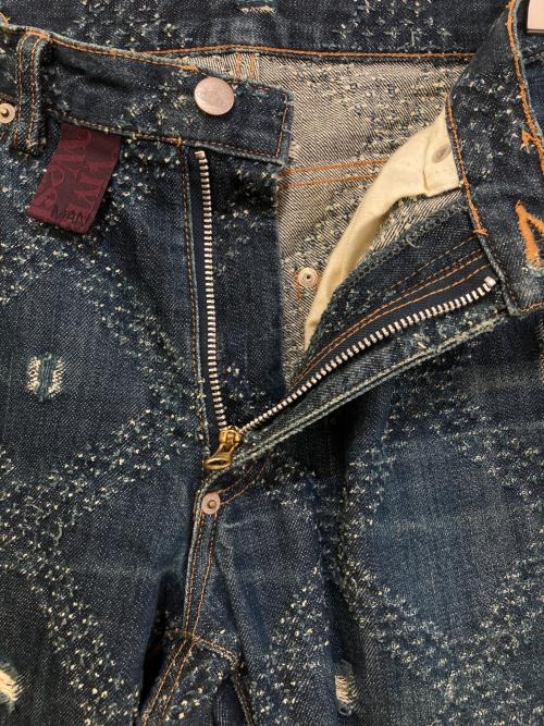 Vivienne Westwood man（ヴィヴィアン ウェストウッド マン）Vivienne Westwood man (ヴィヴィアン ウェストウッド マン) ダイヤモンドパターンダメージ加工デニムパンツ インディゴ サイズ:46の古着・服飾アイテム