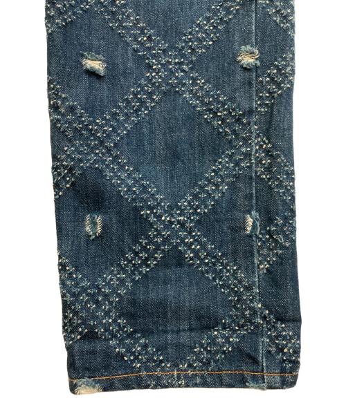 Vivienne Westwood man（ヴィヴィアン ウェストウッド マン）Vivienne Westwood man (ヴィヴィアン ウェストウッド マン) ダイヤモンドパターンダメージ加工デニムパンツ インディゴ サイズ:46の古着・服飾アイテム