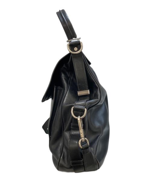 Yves Saint Laurent Rive Gauche（イヴ・サンローラン リヴ・ゴーシュ）Yves Saint Laurent Rive Gauche (イヴ・サンローラン リヴ・ゴーシュ) がま口レザー2WAYショルダーバッグ ブラックの古着・服飾アイテム