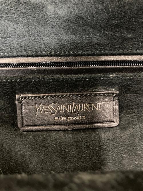 Yves Saint Laurent Rive Gauche（イヴ・サンローラン リヴ・ゴーシュ）Yves Saint Laurent Rive Gauche (イヴ・サンローラン リヴ・ゴーシュ) がま口レザー2WAYショルダーバッグ ブラックの古着・服飾アイテム