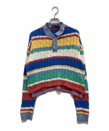 POLO RALPH LAUREN（ポロ・ラルフローレン）の古着「ケーブルニットポロシャツ」｜マルチカラー