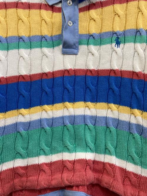 POLO RALPH LAUREN（ポロ・ラルフローレン）POLO RALPH LAUREN (ポロ・ラルフローレン) ケーブルニットポロシャツ マルチカラー サイズ:Ｓの古着・服飾アイテム