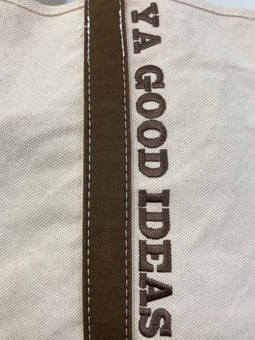 YA GOOD IDEAS（ヤ・グッド・アイデアズ）YA GOOD IDEAS (ヤ・グッド・アイデアズ) キャンバストートバッグ ブラウン×ベージュの古着・服飾アイテム
