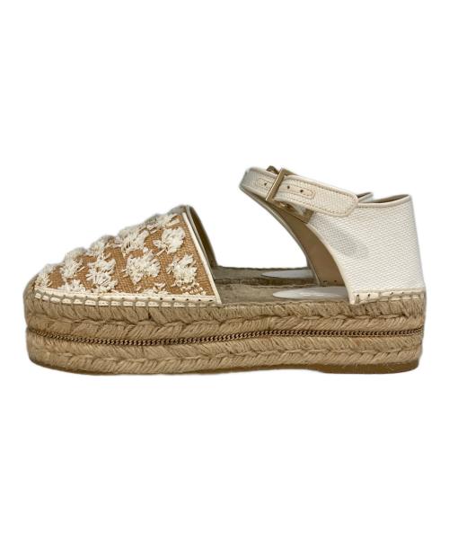 JIMMY CHOO（ジミーチュウ）JIMMY CHOO (ジミーチュウ) エスパドリーユ ベージュ サイズ:37の古着・服飾アイテム