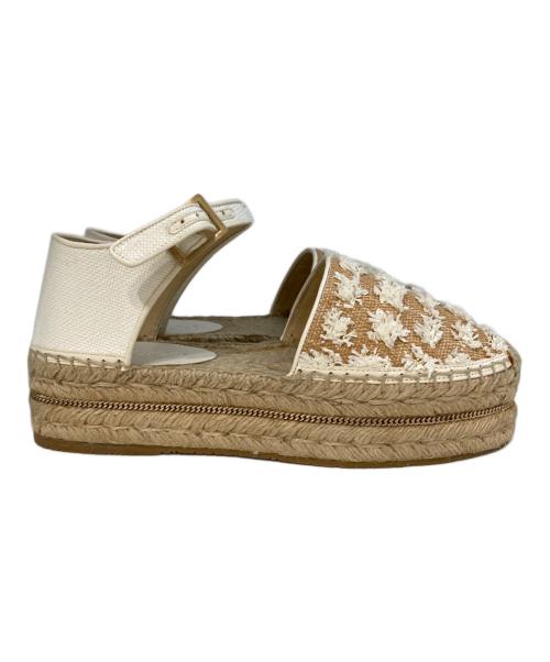 JIMMY CHOO（ジミーチュウ）JIMMY CHOO (ジミーチュウ) エスパドリーユ ベージュ サイズ:37の古着・服飾アイテム