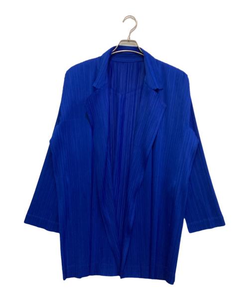 ISSEY MIYAKE（イッセイミヤケ）ISSEY MIYAKE (イッセイミヤケ) プリーツテーラードジャケット　PP41-JD608X ブルー サイズ:Lの古着・服飾アイテム