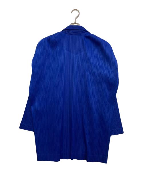 ISSEY MIYAKE（イッセイミヤケ）ISSEY MIYAKE (イッセイミヤケ) プリーツテーラードジャケット　PP41-JD608X ブルー サイズ:Lの古着・服飾アイテム