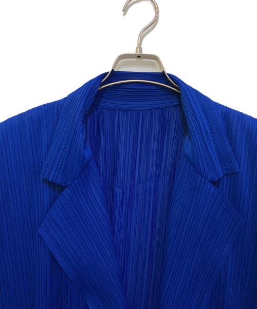 ISSEY MIYAKE（イッセイミヤケ）ISSEY MIYAKE (イッセイミヤケ) プリーツテーラードジャケット　PP41-JD608X ブルー サイズ:Lの古着・服飾アイテム