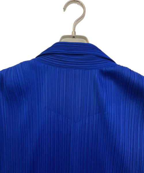 ISSEY MIYAKE（イッセイミヤケ）ISSEY MIYAKE (イッセイミヤケ) プリーツテーラードジャケット　PP41-JD608X ブルー サイズ:Lの古着・服飾アイテム