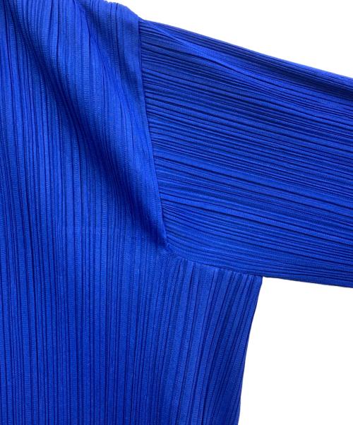 ISSEY MIYAKE（イッセイミヤケ）ISSEY MIYAKE (イッセイミヤケ) プリーツテーラードジャケット　PP41-JD608X ブルー サイズ:Lの古着・服飾アイテム