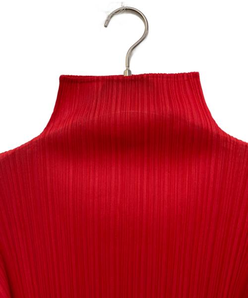 ISSEY MIYAKE（イッセイミヤケ）ISSEY MIYAKE (イッセイミヤケ) プリーツハイネックカットソ―　PP39-JK604 レッド サイズ:Sの古着・服飾アイテム